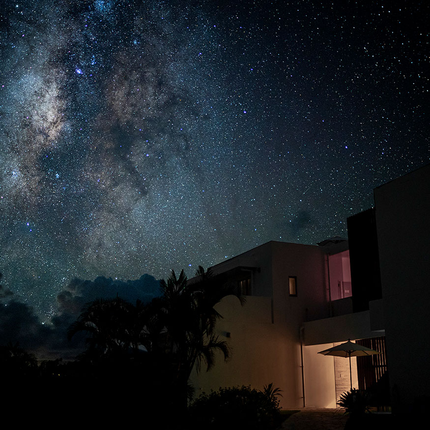 Sunset & Starry Sky & Moon